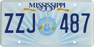 MS license plate ZZJ487