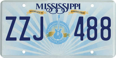 MS license plate ZZJ488