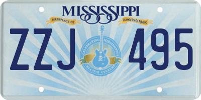 MS license plate ZZJ495