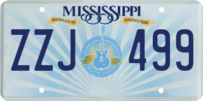 MS license plate ZZJ499