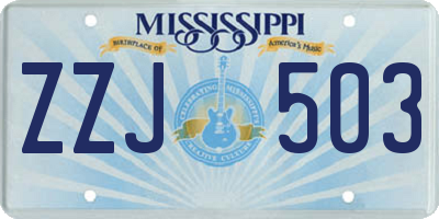 MS license plate ZZJ503