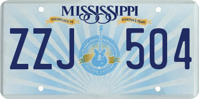 MS license plate ZZJ504