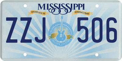 MS license plate ZZJ506