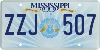 MS license plate ZZJ507