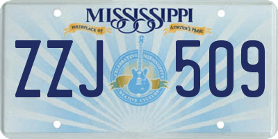 MS license plate ZZJ509