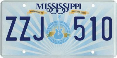 MS license plate ZZJ510