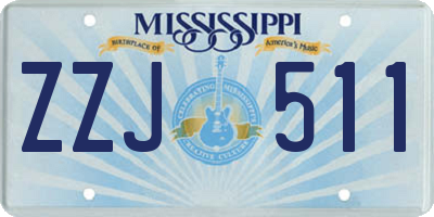MS license plate ZZJ511