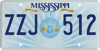 MS license plate ZZJ512