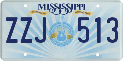 MS license plate ZZJ513