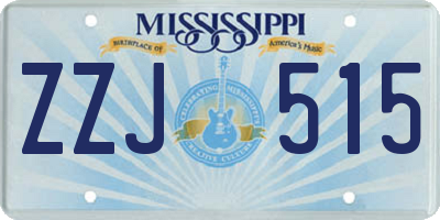 MS license plate ZZJ515