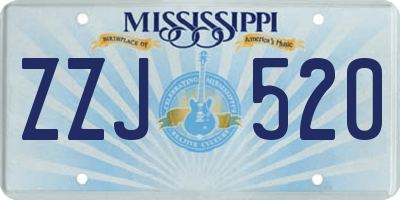 MS license plate ZZJ520