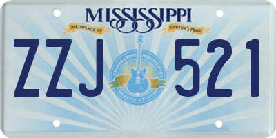 MS license plate ZZJ521