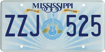 MS license plate ZZJ525