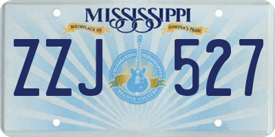 MS license plate ZZJ527