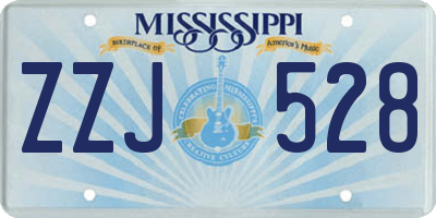 MS license plate ZZJ528