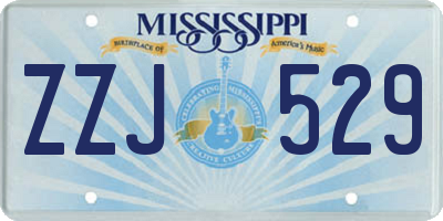 MS license plate ZZJ529