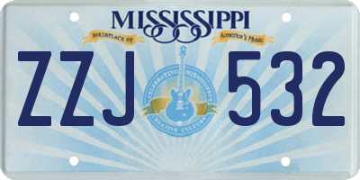 MS license plate ZZJ532