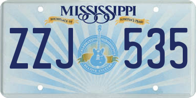 MS license plate ZZJ535