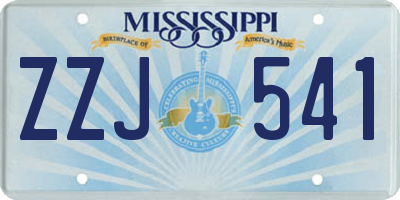 MS license plate ZZJ541