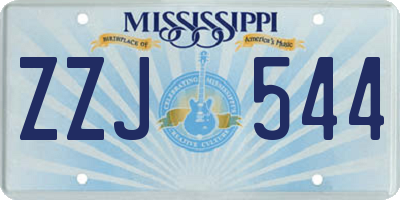 MS license plate ZZJ544