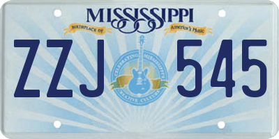 MS license plate ZZJ545