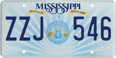 MS license plate ZZJ546