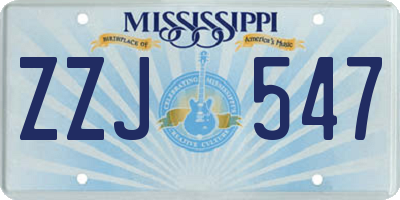 MS license plate ZZJ547