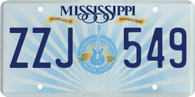 MS license plate ZZJ549