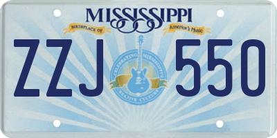 MS license plate ZZJ550