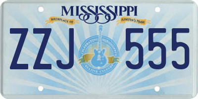 MS license plate ZZJ555