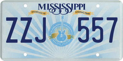 MS license plate ZZJ557