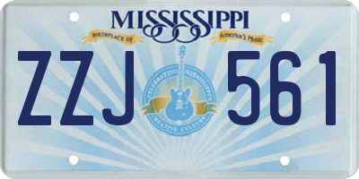 MS license plate ZZJ561
