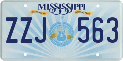 MS license plate ZZJ563
