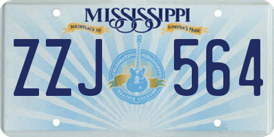 MS license plate ZZJ564