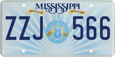 MS license plate ZZJ566