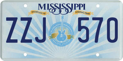 MS license plate ZZJ570