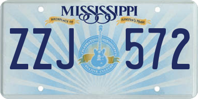 MS license plate ZZJ572