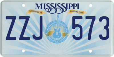 MS license plate ZZJ573