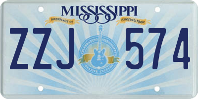 MS license plate ZZJ574