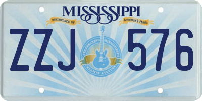 MS license plate ZZJ576