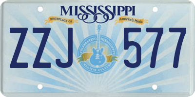 MS license plate ZZJ577