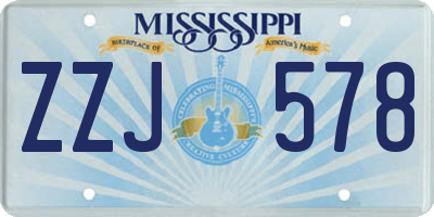 MS license plate ZZJ578