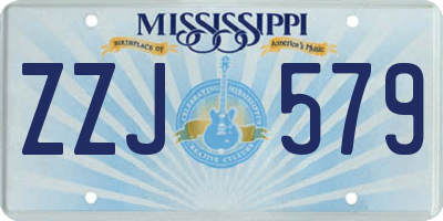 MS license plate ZZJ579