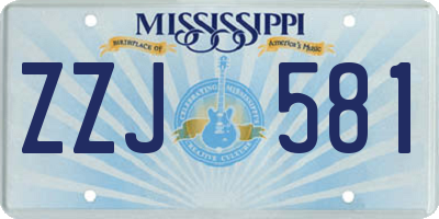 MS license plate ZZJ581