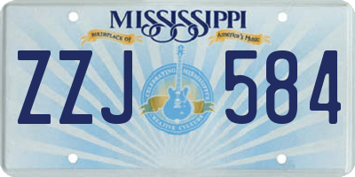 MS license plate ZZJ584