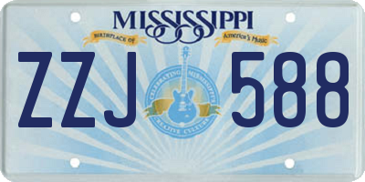 MS license plate ZZJ588