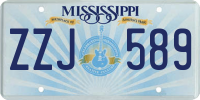 MS license plate ZZJ589