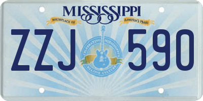 MS license plate ZZJ590