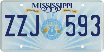 MS license plate ZZJ593