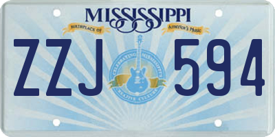 MS license plate ZZJ594